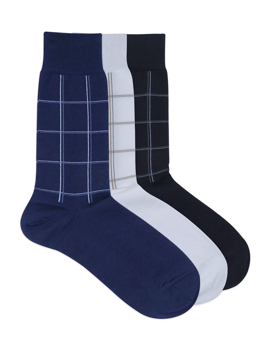 

Balenzia Men Pack Of 3 Multicoloured Calf-Length Socks, Multi