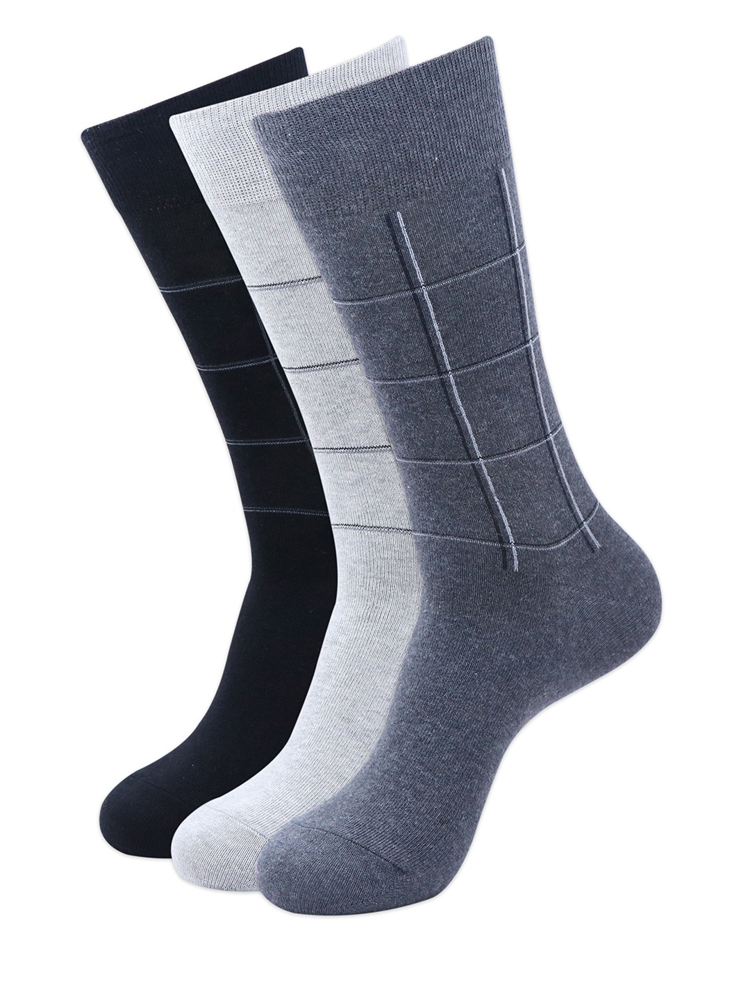

Balenzia Men Pack Of 3 Multicoloured Calf-Length Socks, Multi
