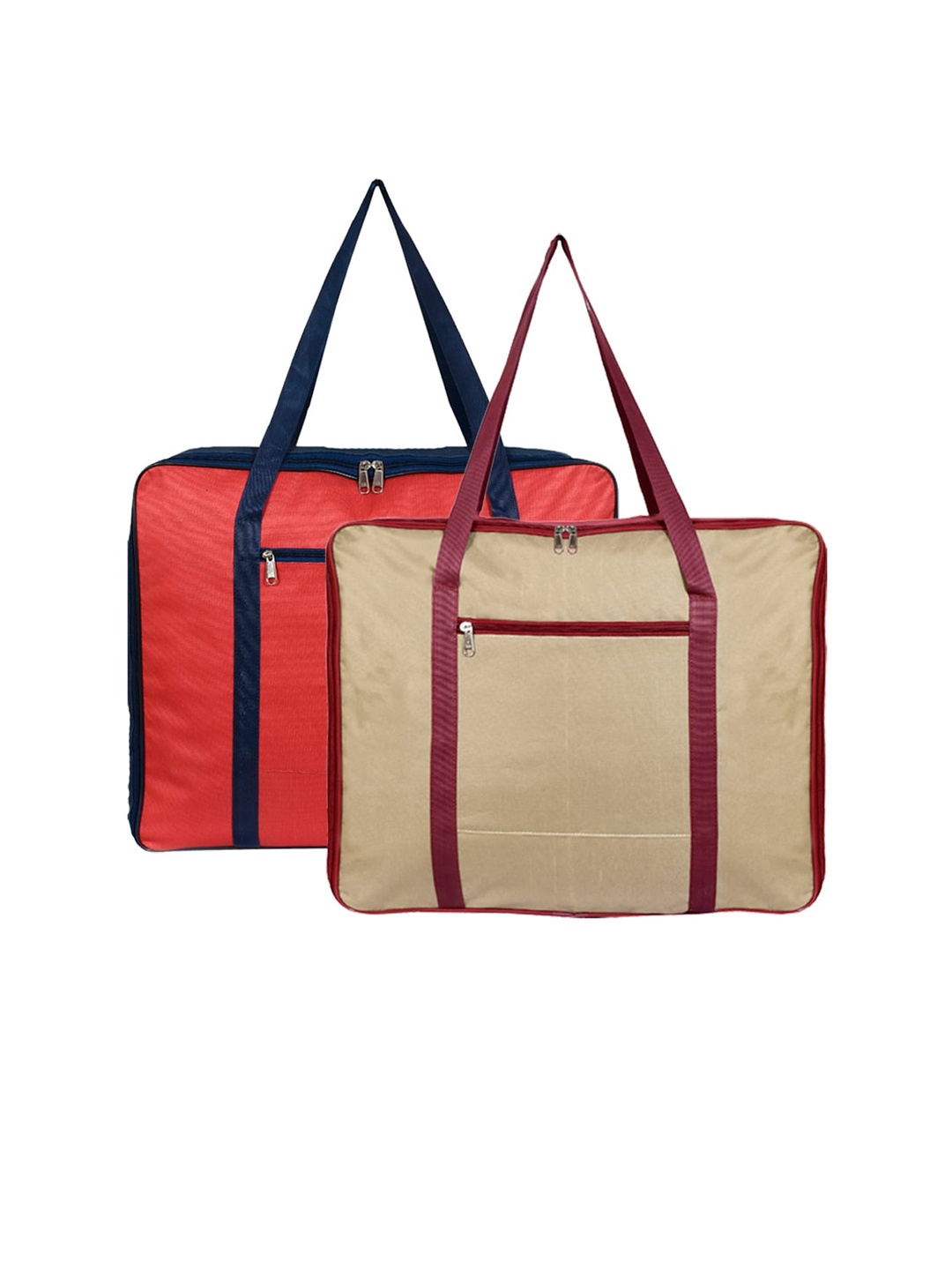 

Kuber Industries Set of 2 Solid Foldable Underbed Storage Organisers, Red