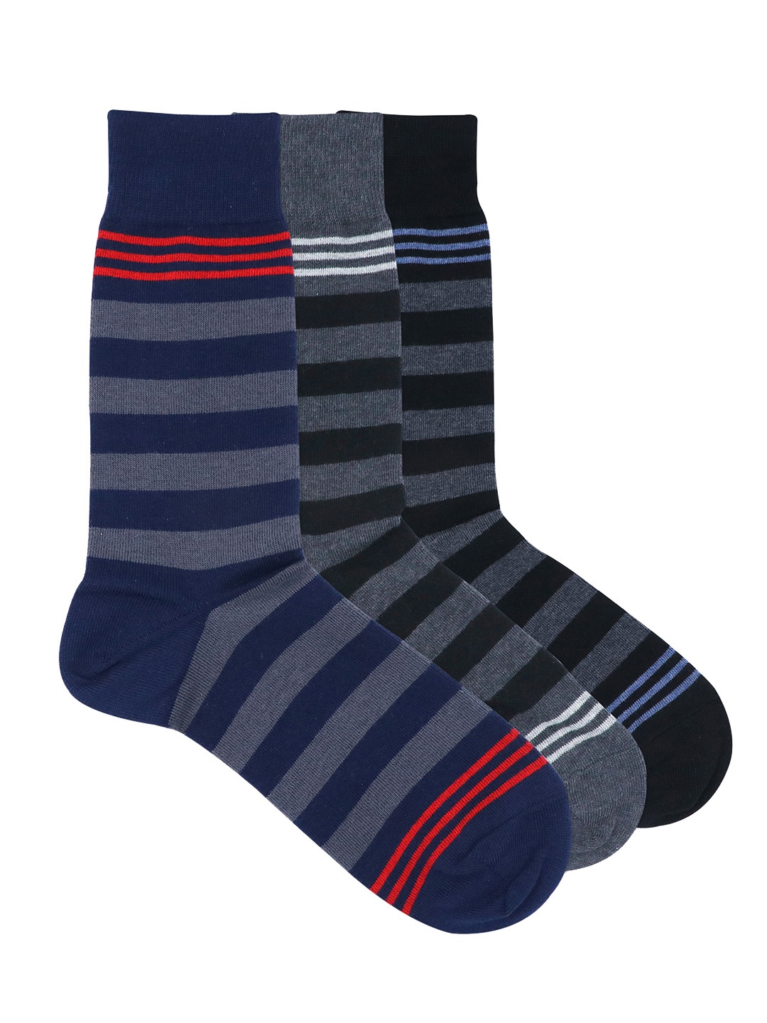 

Balenzia Men Pack Of 3 Assorted Calf-Length Socks