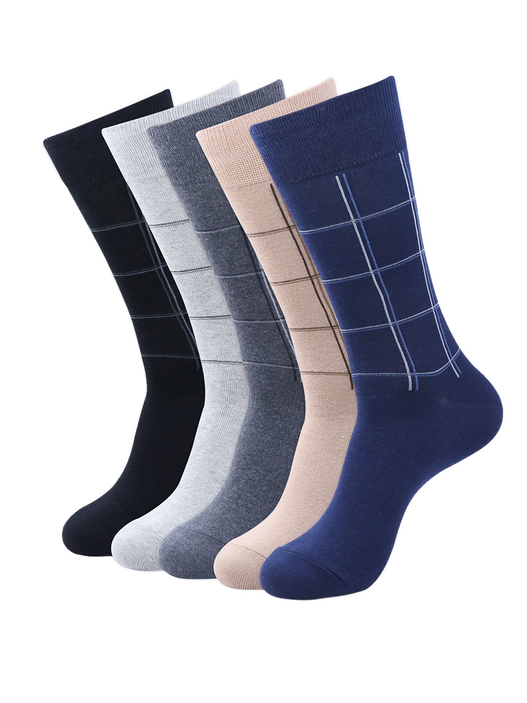 

Balenzia Men Pack Of 5 Assorted Calf-Length Socks