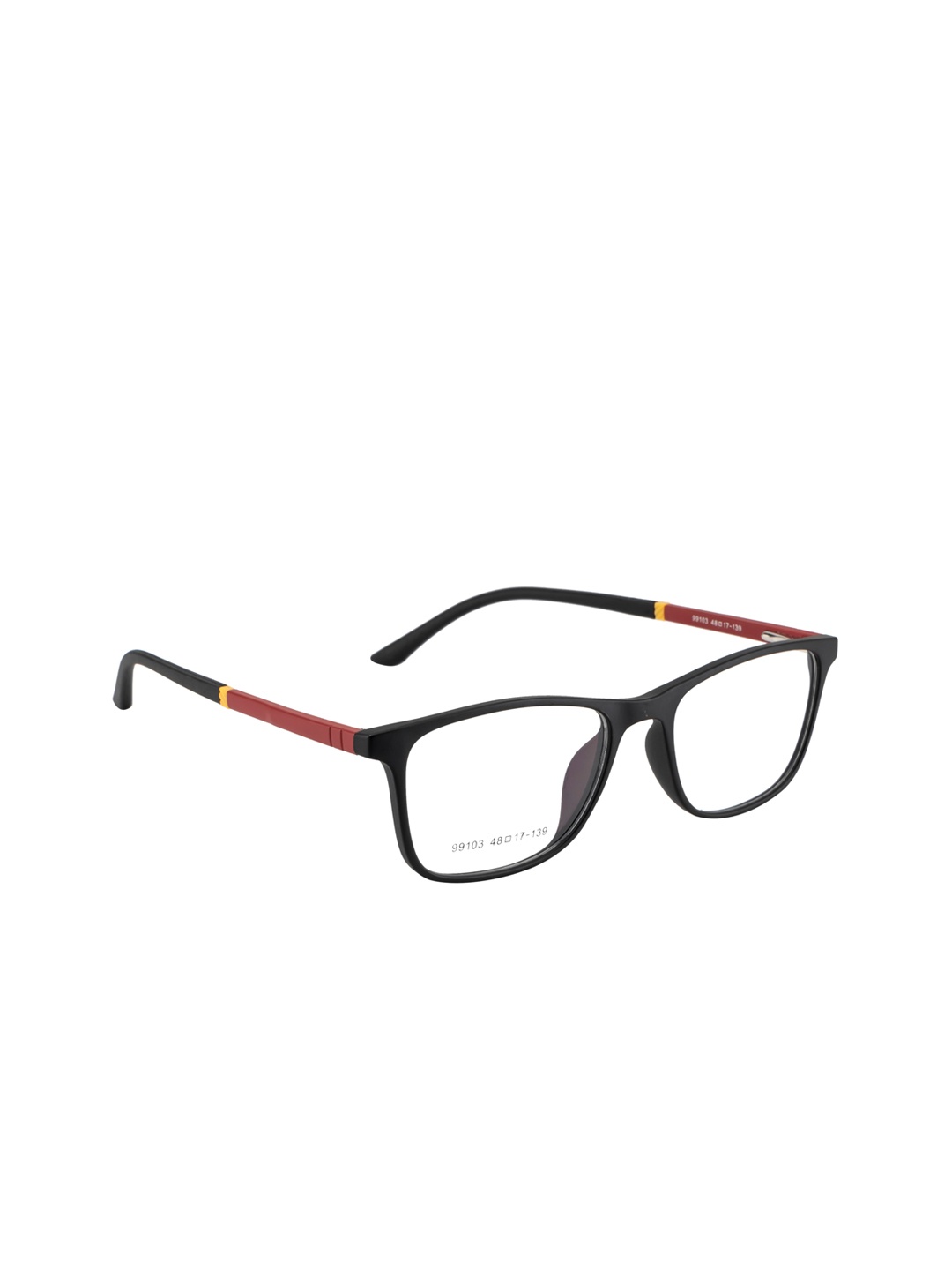 Gold Berg Unisex Black & Maroon Solid Full Rim Wayfarer Frames Eyeglasses