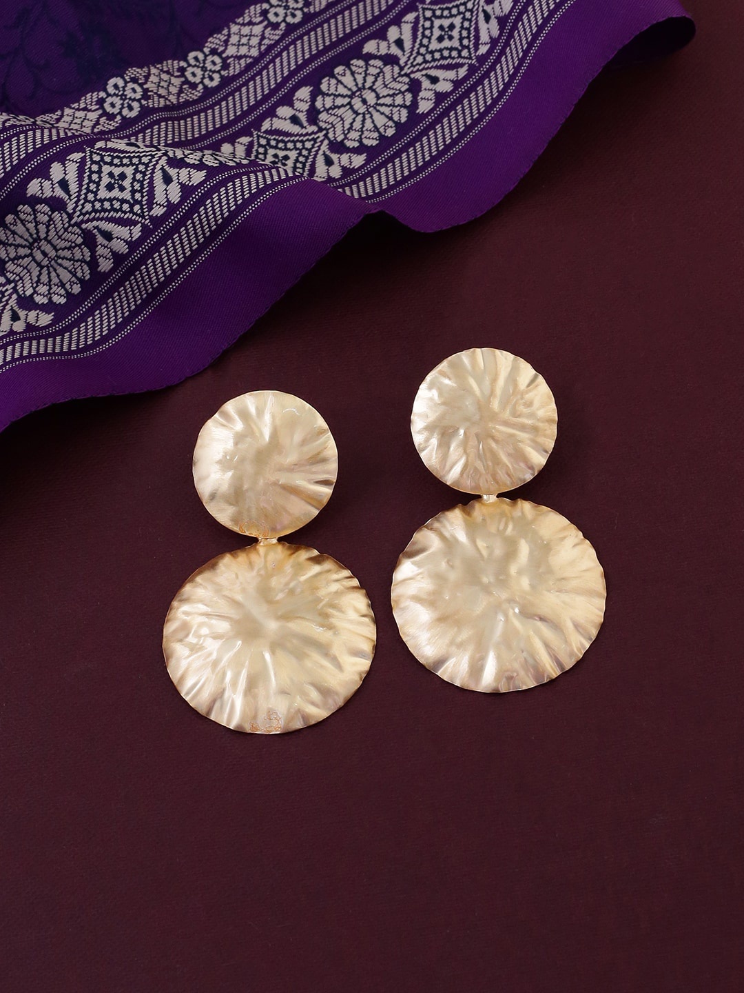 

Shoshaa Gold-Plated Contemporary Drop Earrings