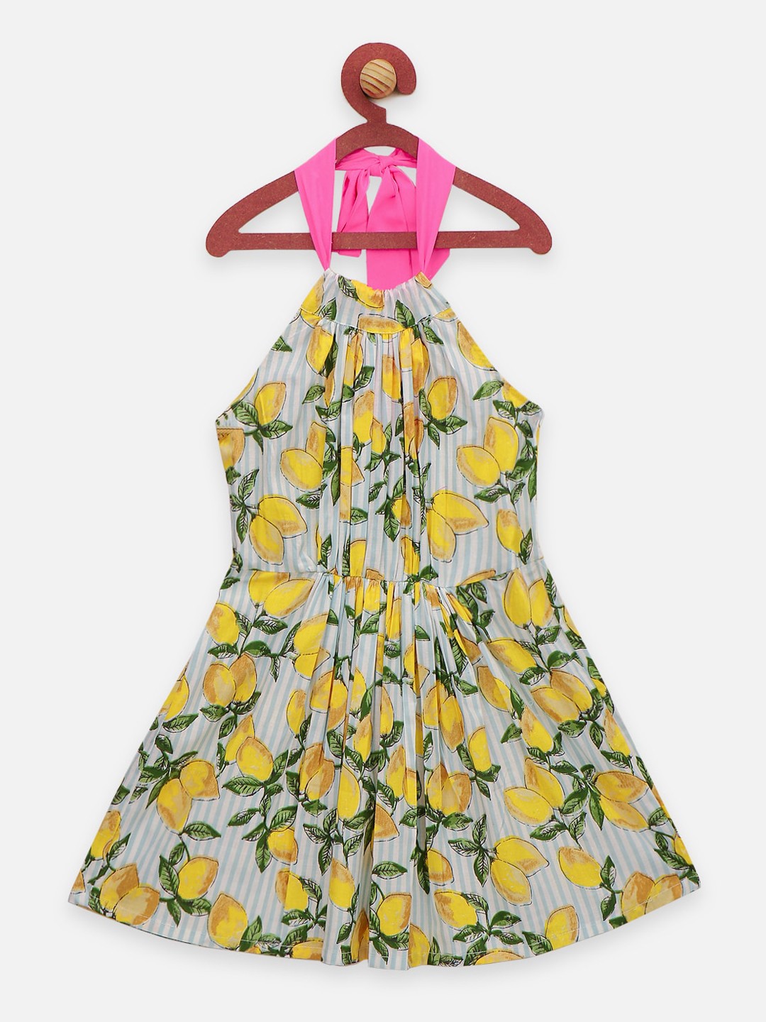 

LilPicks Girls Yellow Printed Maxi Dress