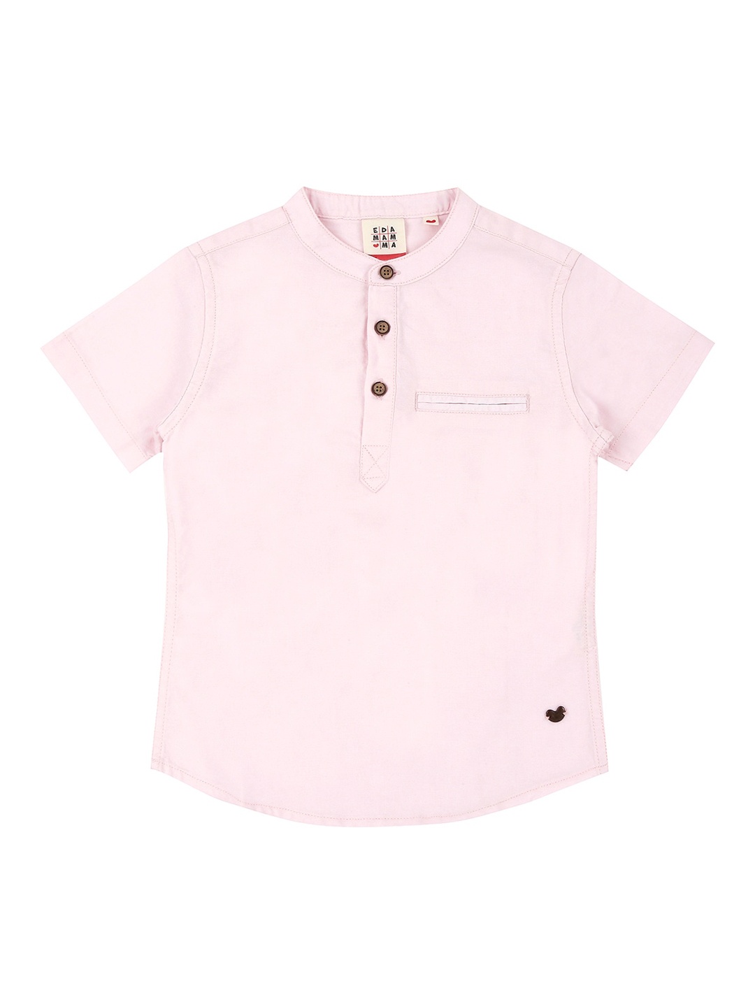 Ed-a-Mamma Boys Pink Regular Fit Solid Casual Shirt
