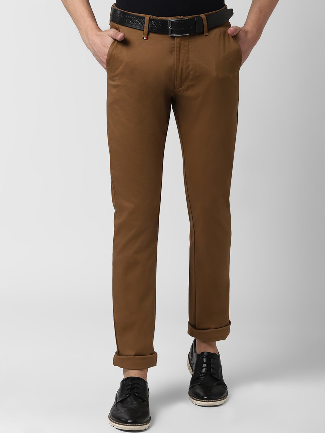 

Peter England Casuals Men Brown Slim Fit Solid Chinos