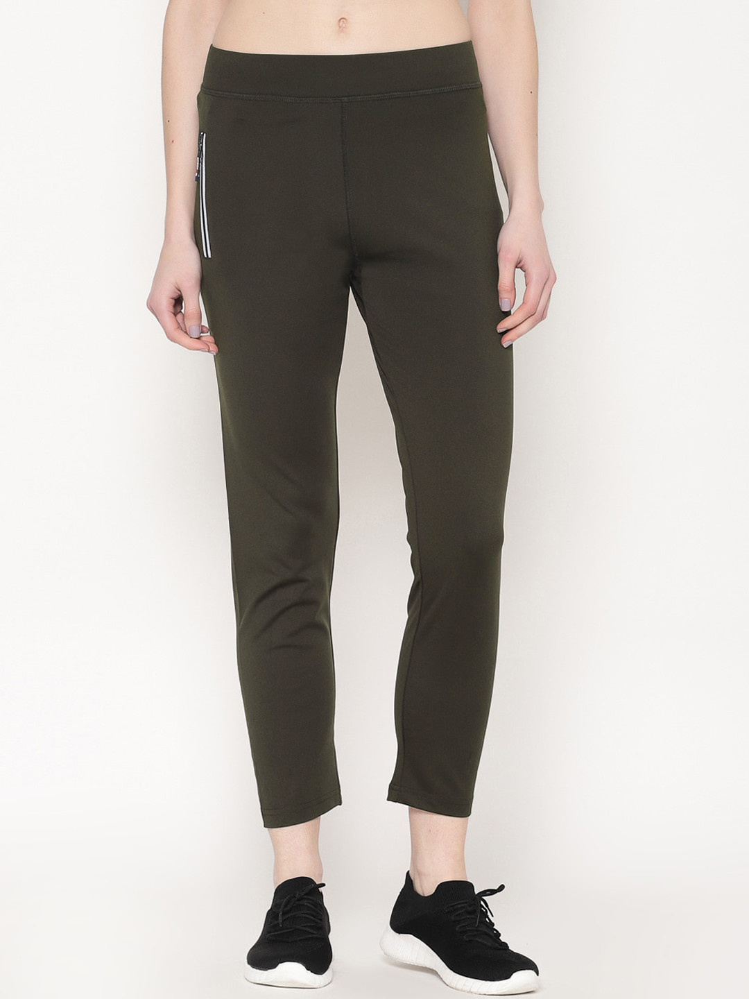 

SAPPER Women Olive Green Solid Slim-Fit Track Pants