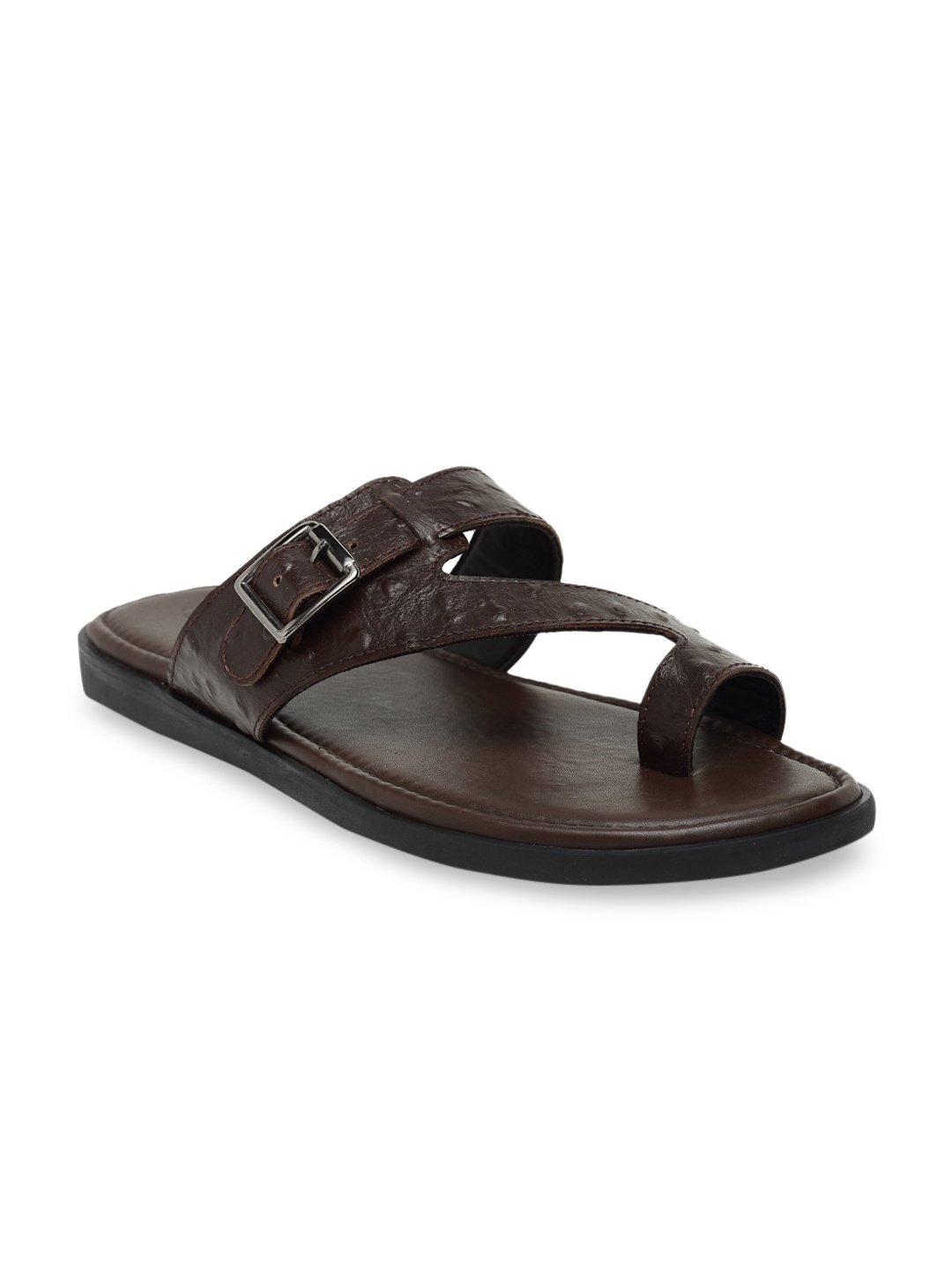 

BEAVER Men Brown Solid Leather Comfort Sandals