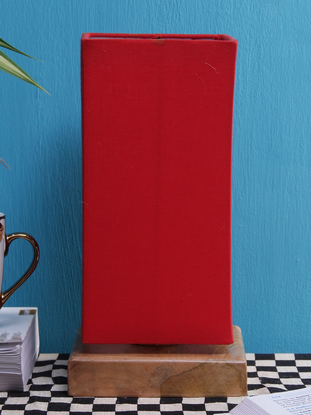 

Devansh Red Solid Traditional Column Table Lamp with Shade