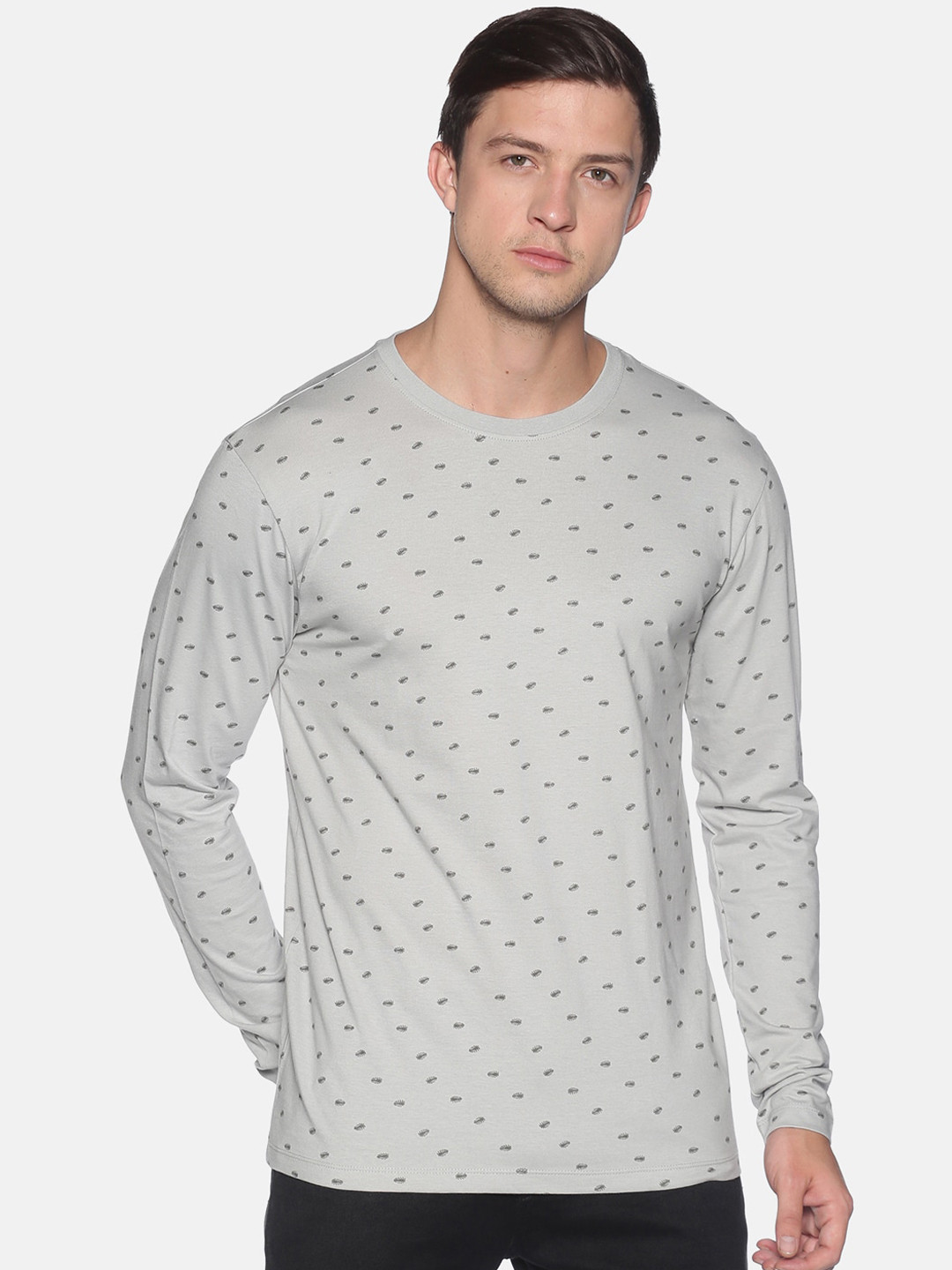 

UrGear Men Grey Printed Round Neck T-shirt