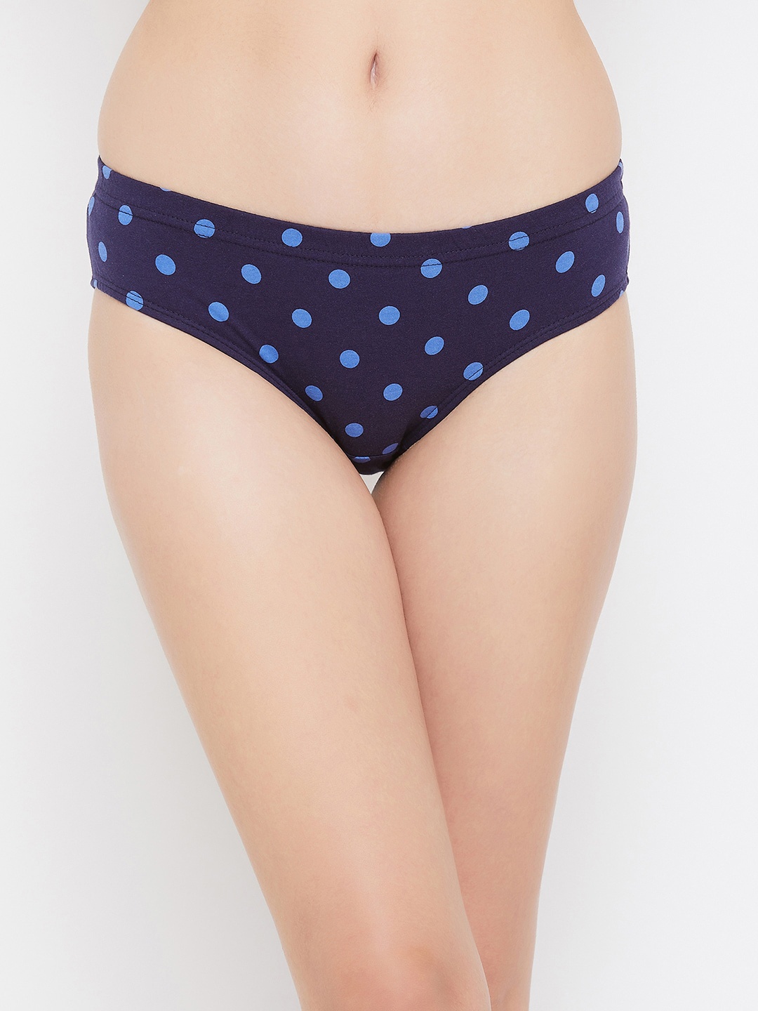 

Clovia Women Blue Polka Printed Hipster Briefs-PN3227V08XL