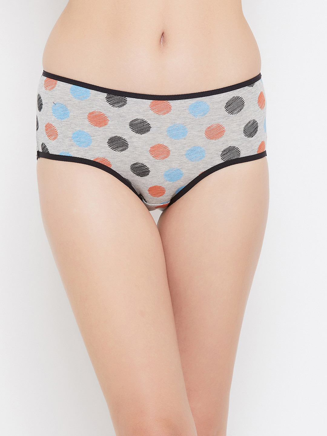 

Clovia Women Grey & Blue Printed Hipster Briefs PN2679V01S