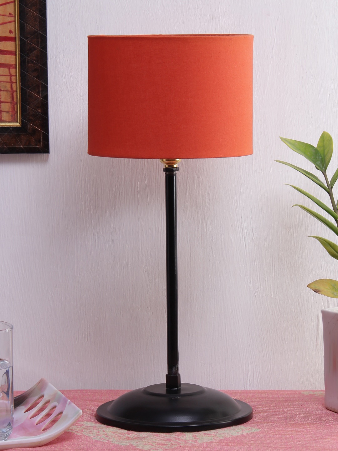 

Devansh Orange & Black Solid Traditional Table Lamp with Shade