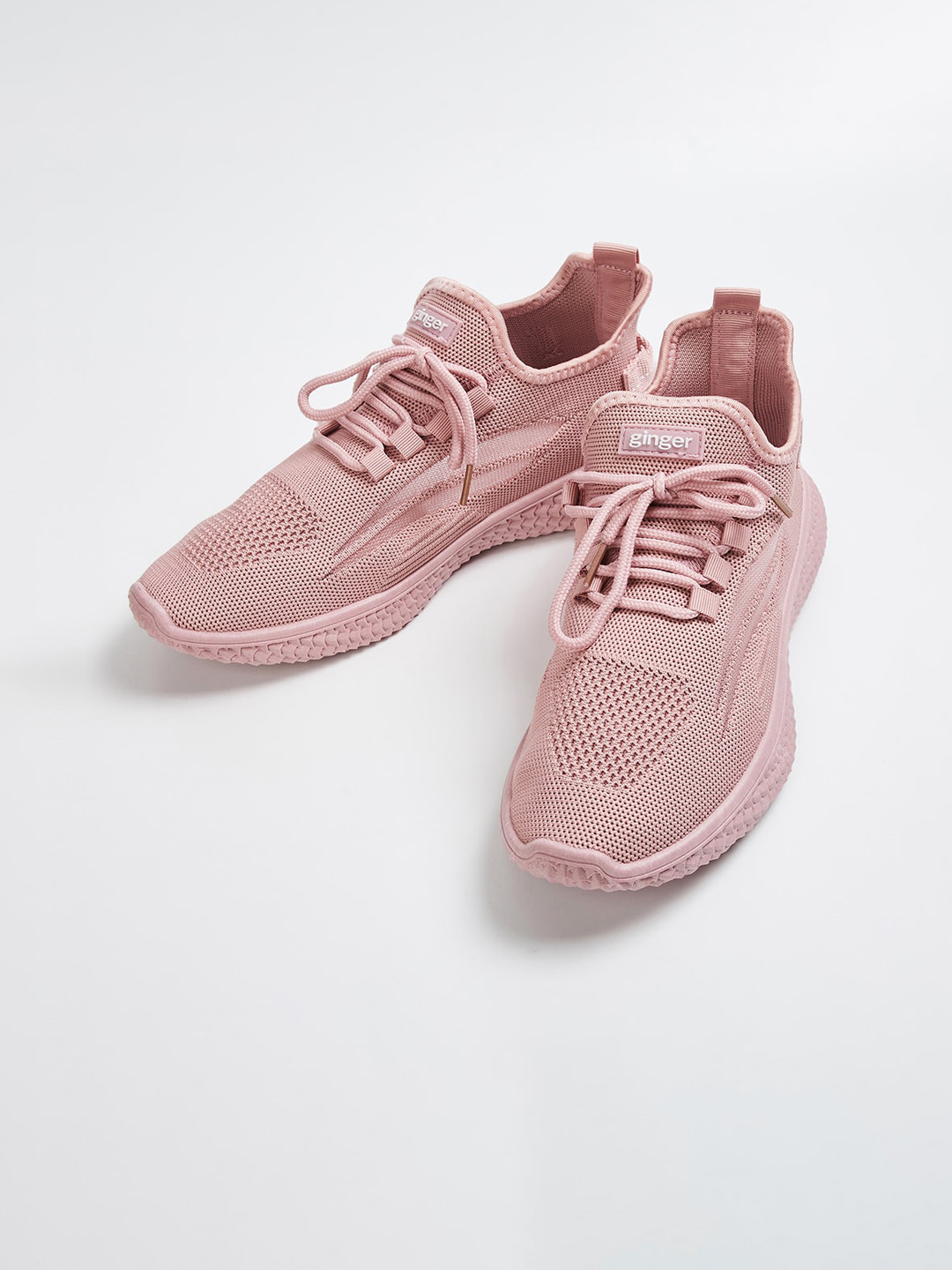

Ginger by Lifestyle Women Pink Woven Design Sneakers