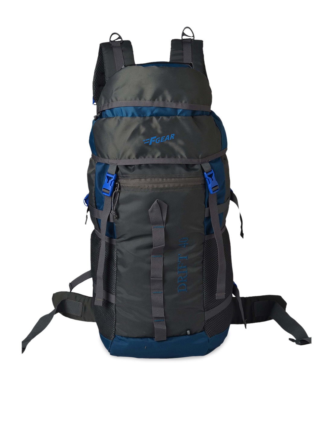 

F Gear Unisex Grey & Blue Solid Drift 40 Rucksack 38 L