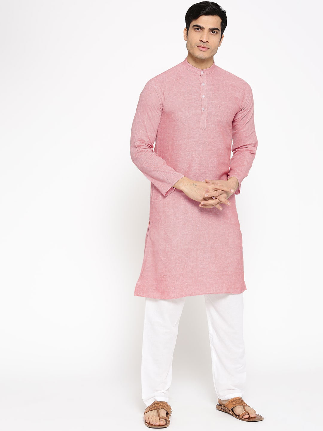 

Vastraa Fusion Men Red & White Kurta