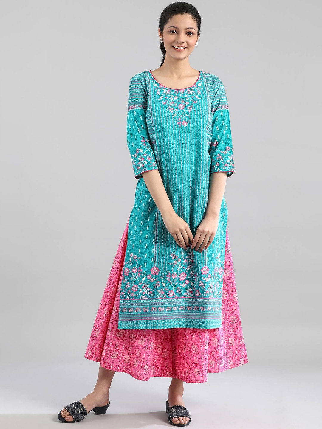 

AURELIA Women Blue Ethnic Motifs Printed Kurta