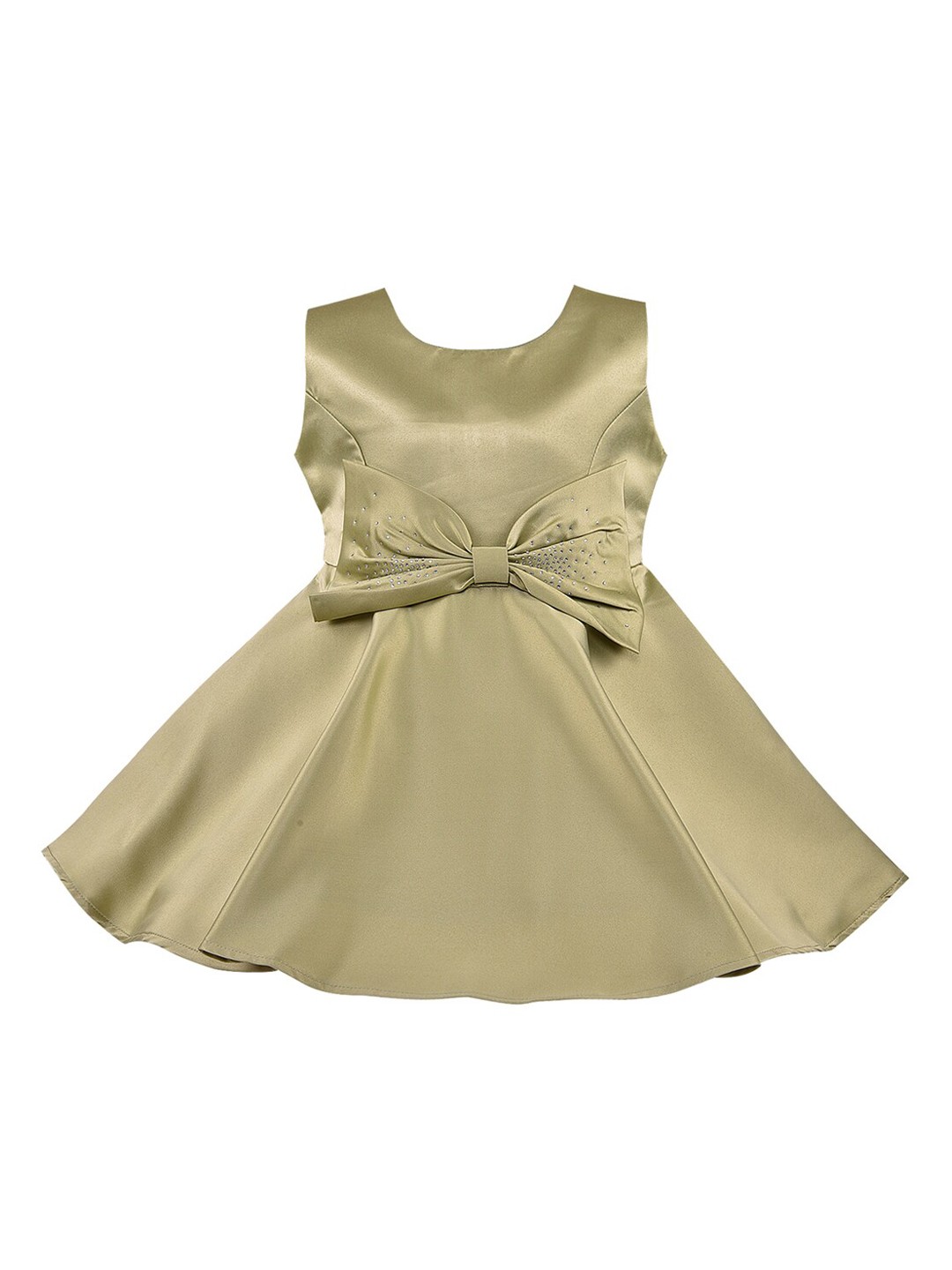 

Wish Karo Girls Green Solid Fit and Flare Dress