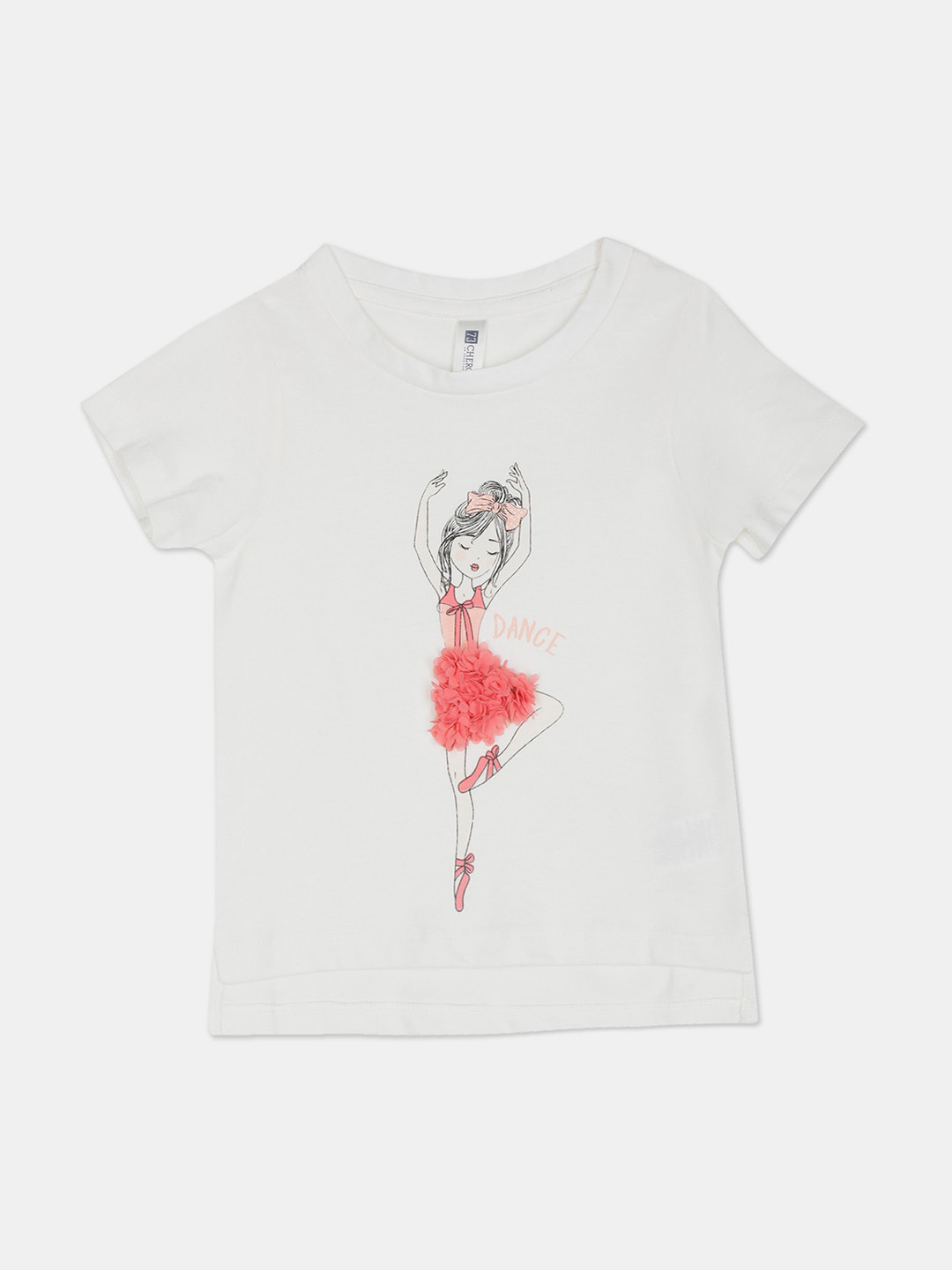 

Cherokee Girls White Printed Round Neck T-shirt