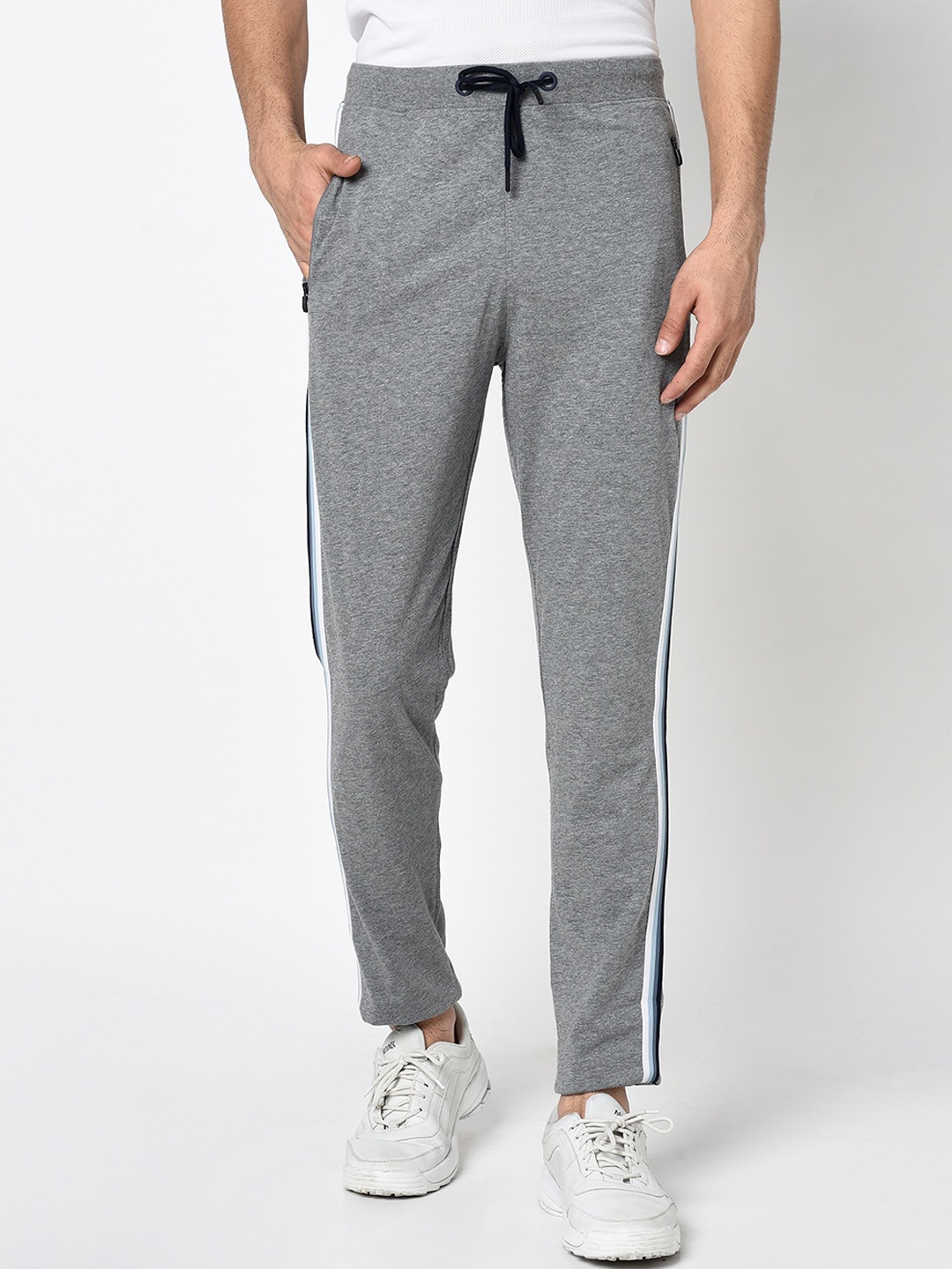 

Octave Men Grey Melange Solid Cotton Track Pants