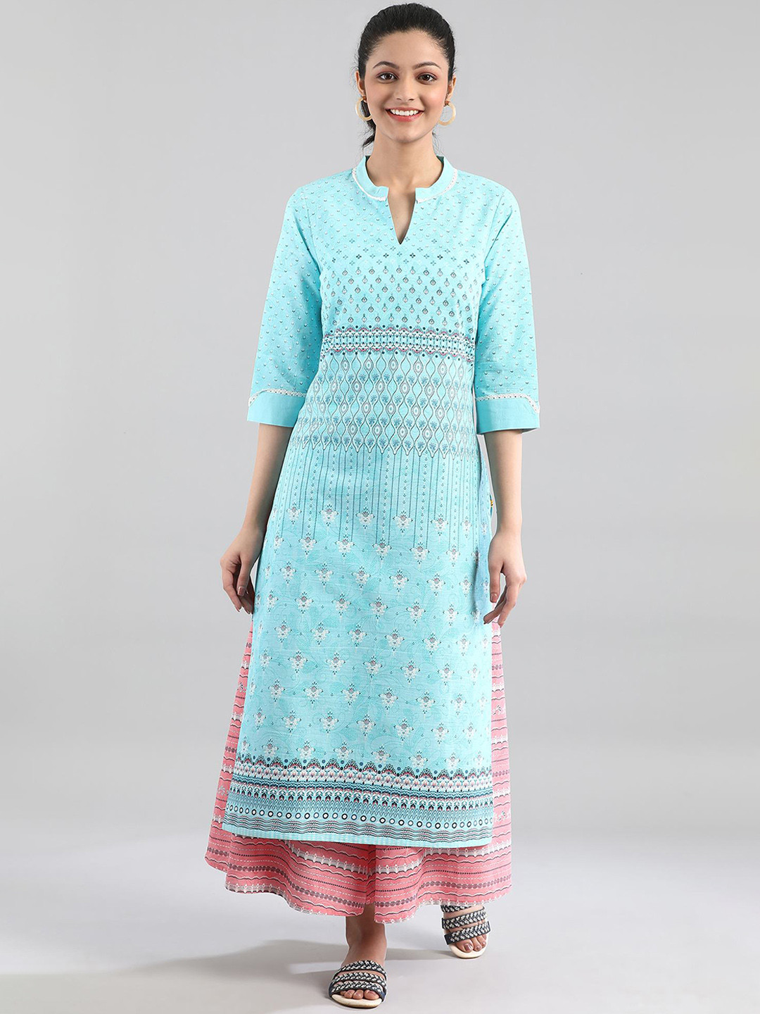 

AURELIA Women Blue Printed Kurta