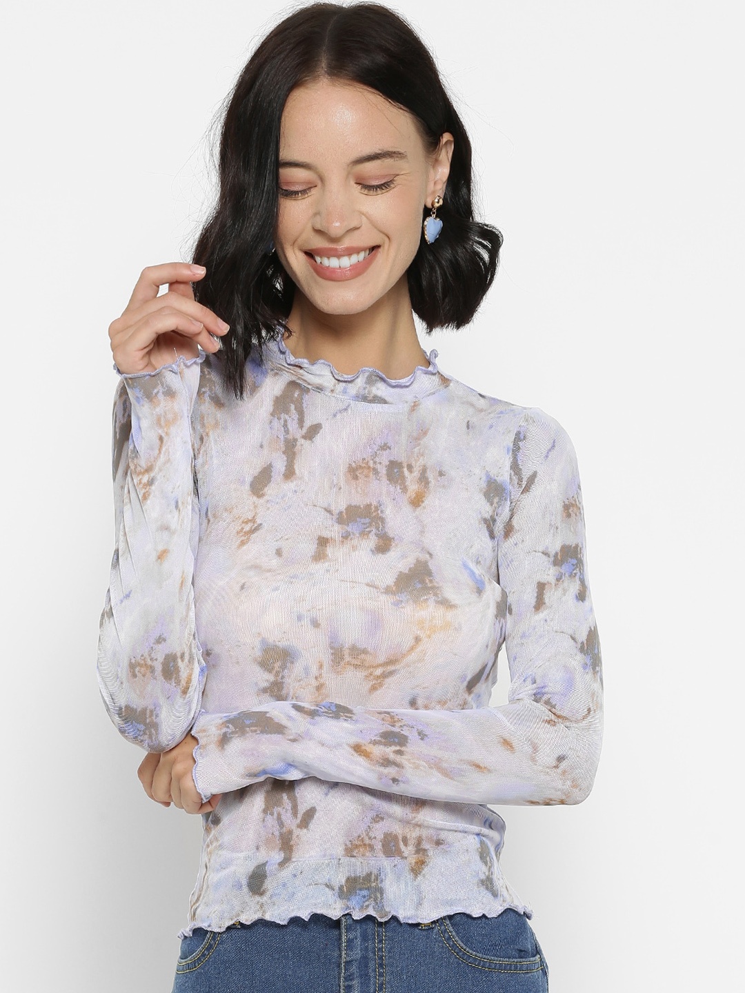 

FOREVER 21 White Printed Regular Top