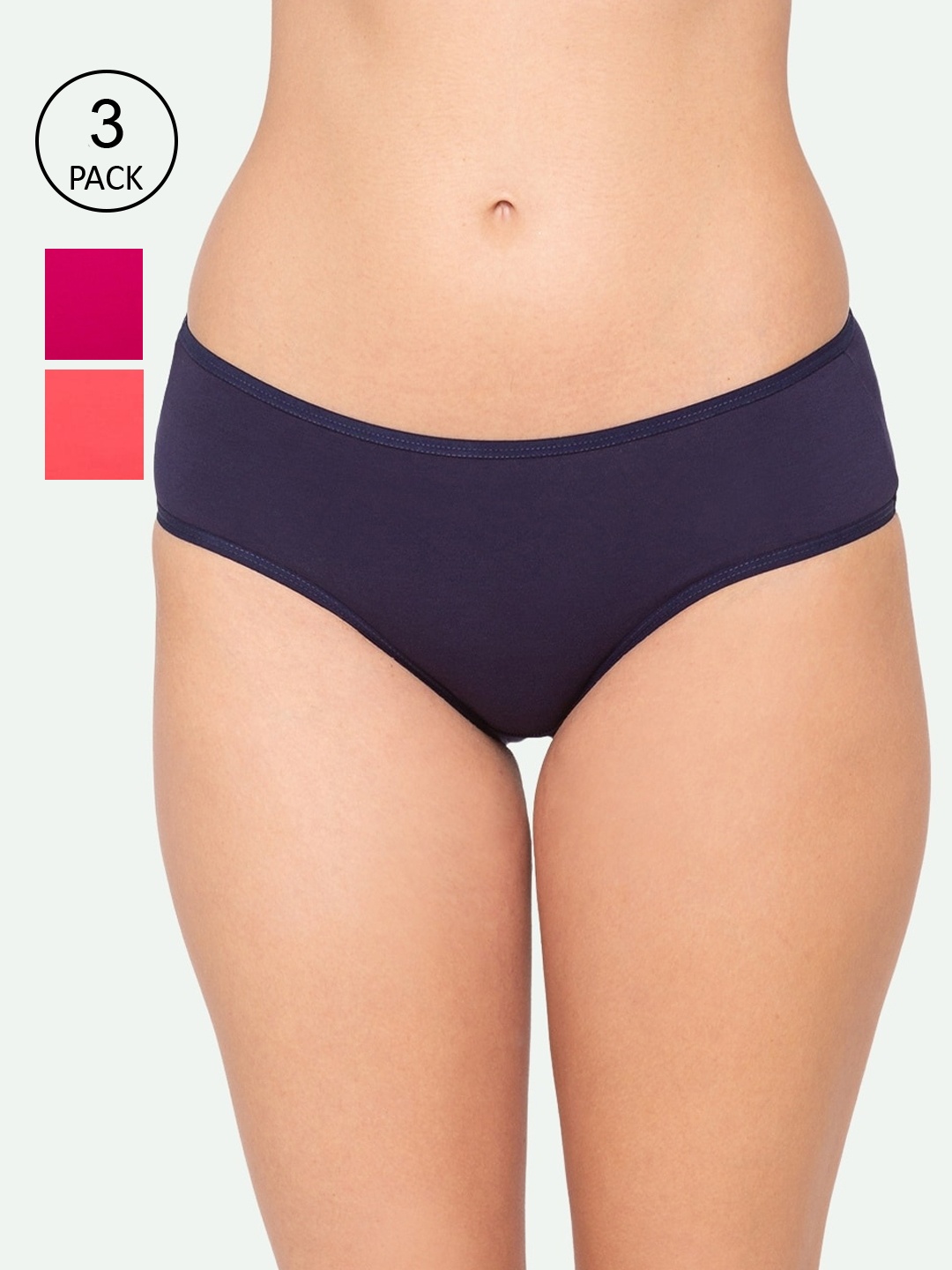 

Candyskin Women Pack Of 3 Solid Hipster BriefsCSHIN03, Magenta