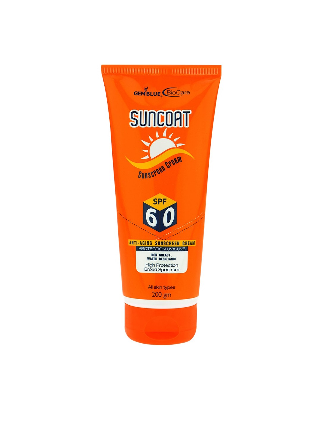 

GEMBLUE BioCare Unisex Suncoat Sunscreen Cream SPF60 200 gm, Orange
