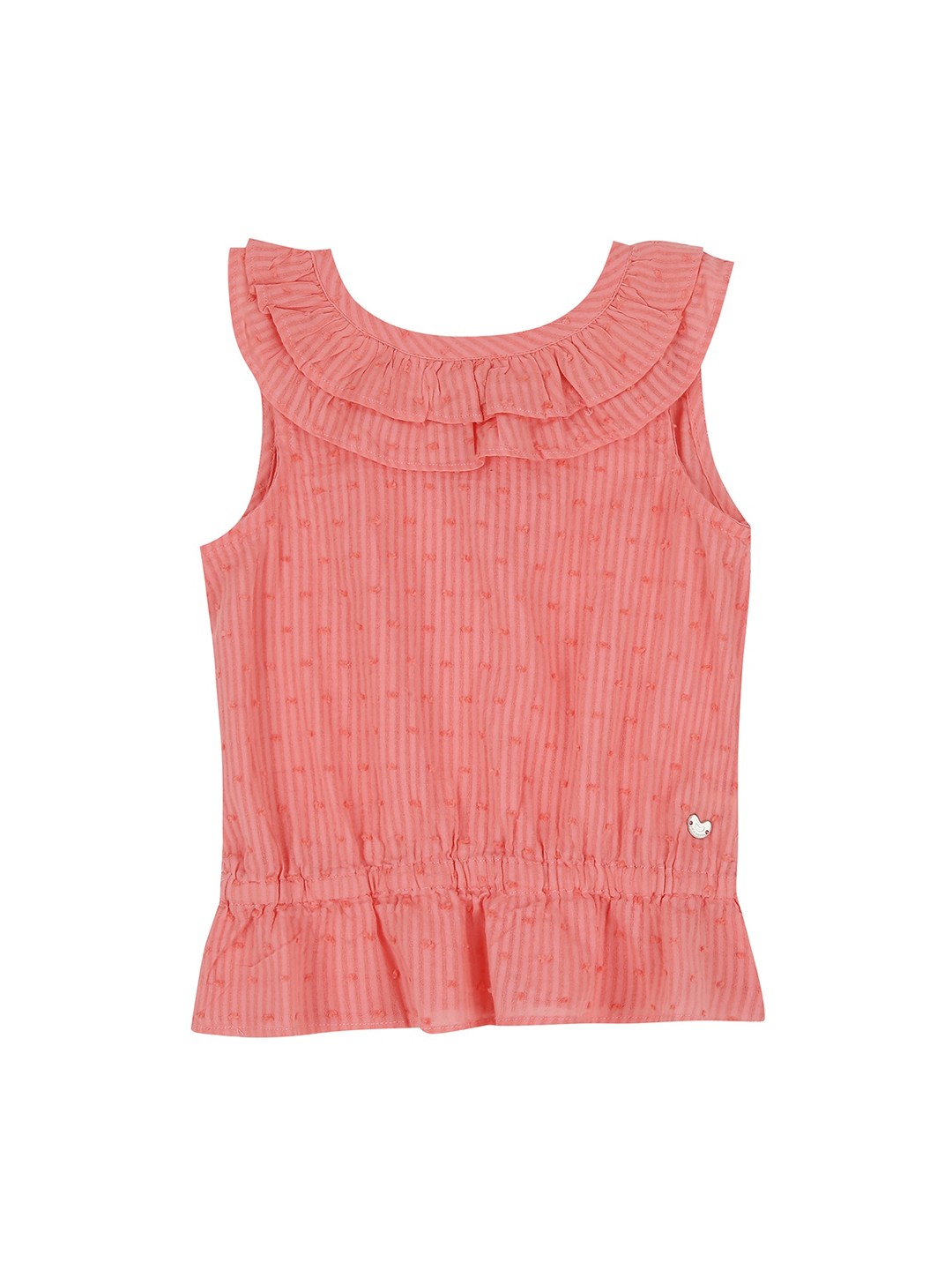 

Ed-a-Mamma Peach-Coloured Embroidered Pure Cotton Regular Top