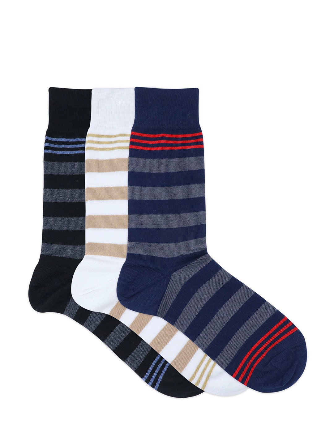

Balenzia Men Pack Of 3 Assorted Calf-Length Socks