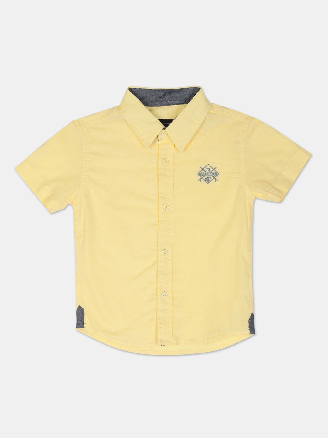 

Cherokee Boys Yellow Regular Fit Solid Cotton Casual Shirt