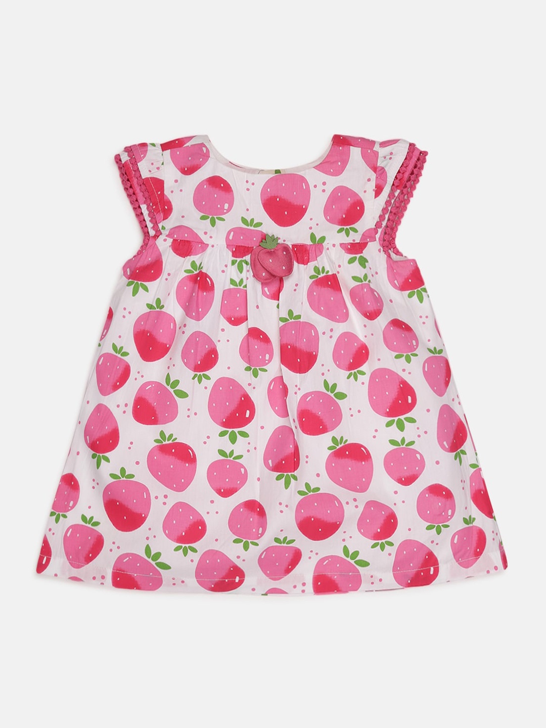 

Chicco Girls Pink Printed Cotton A-Line Dress