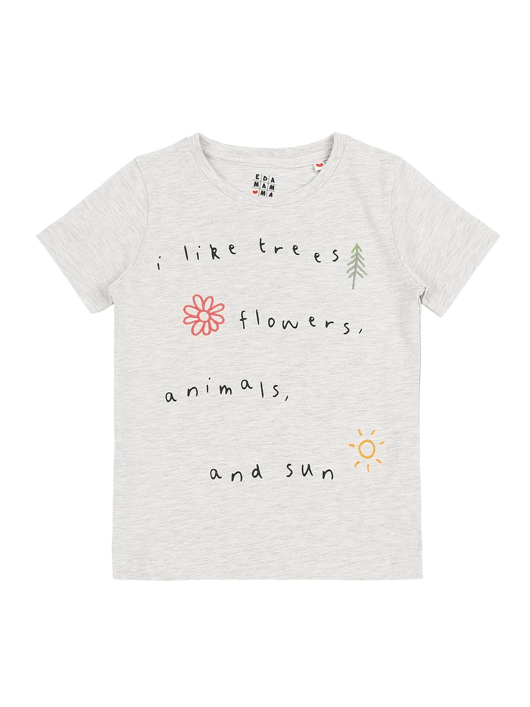 

Ed-a-Mamma Kids Off-White Printed Round Neck Cotton Sustainable Pure Cotton T-shirt