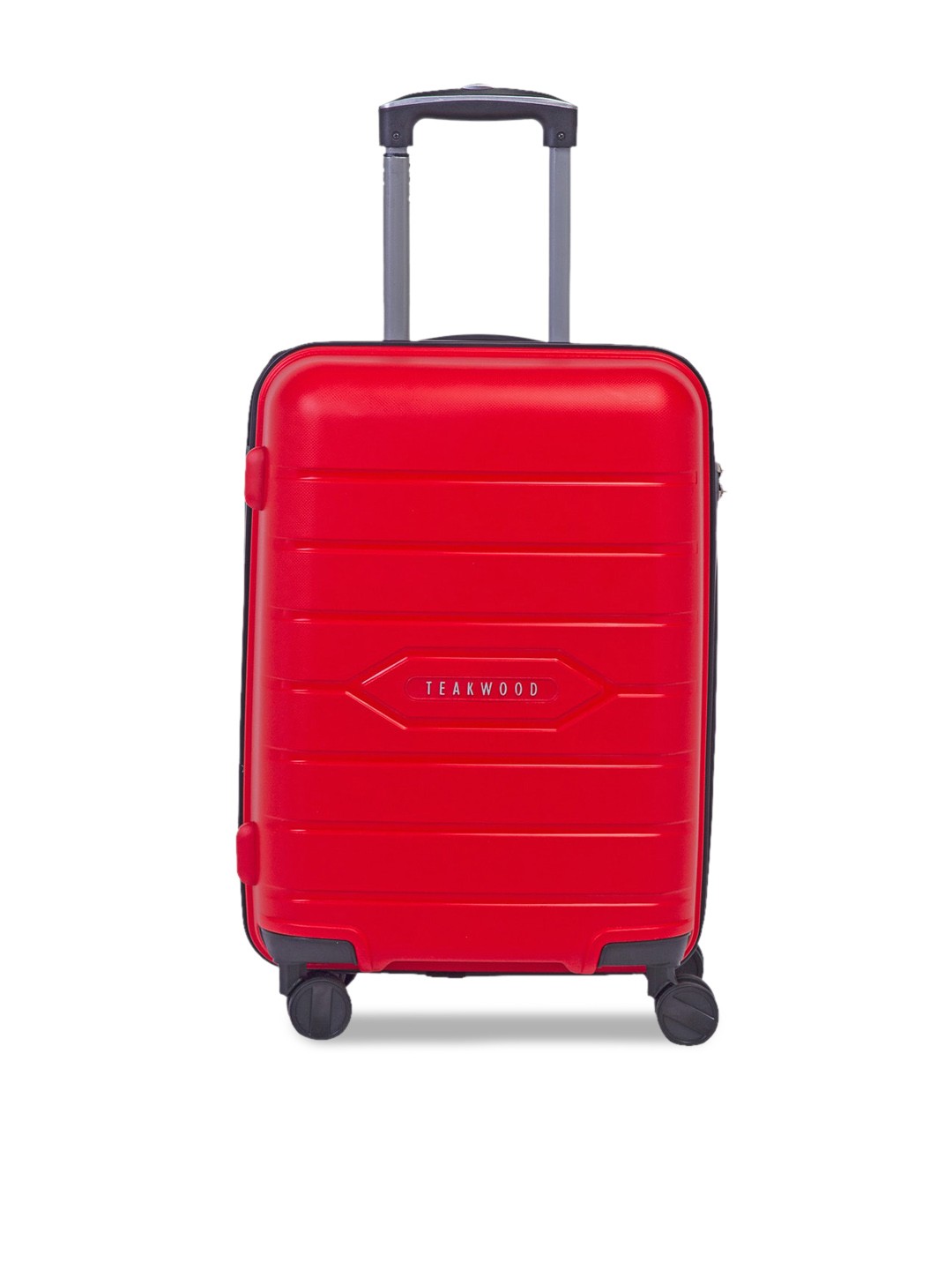 

Teakwood Leathers Vibes Textured Hard-Sided Cabin Trolley Suitcase - 55 CM, Red
