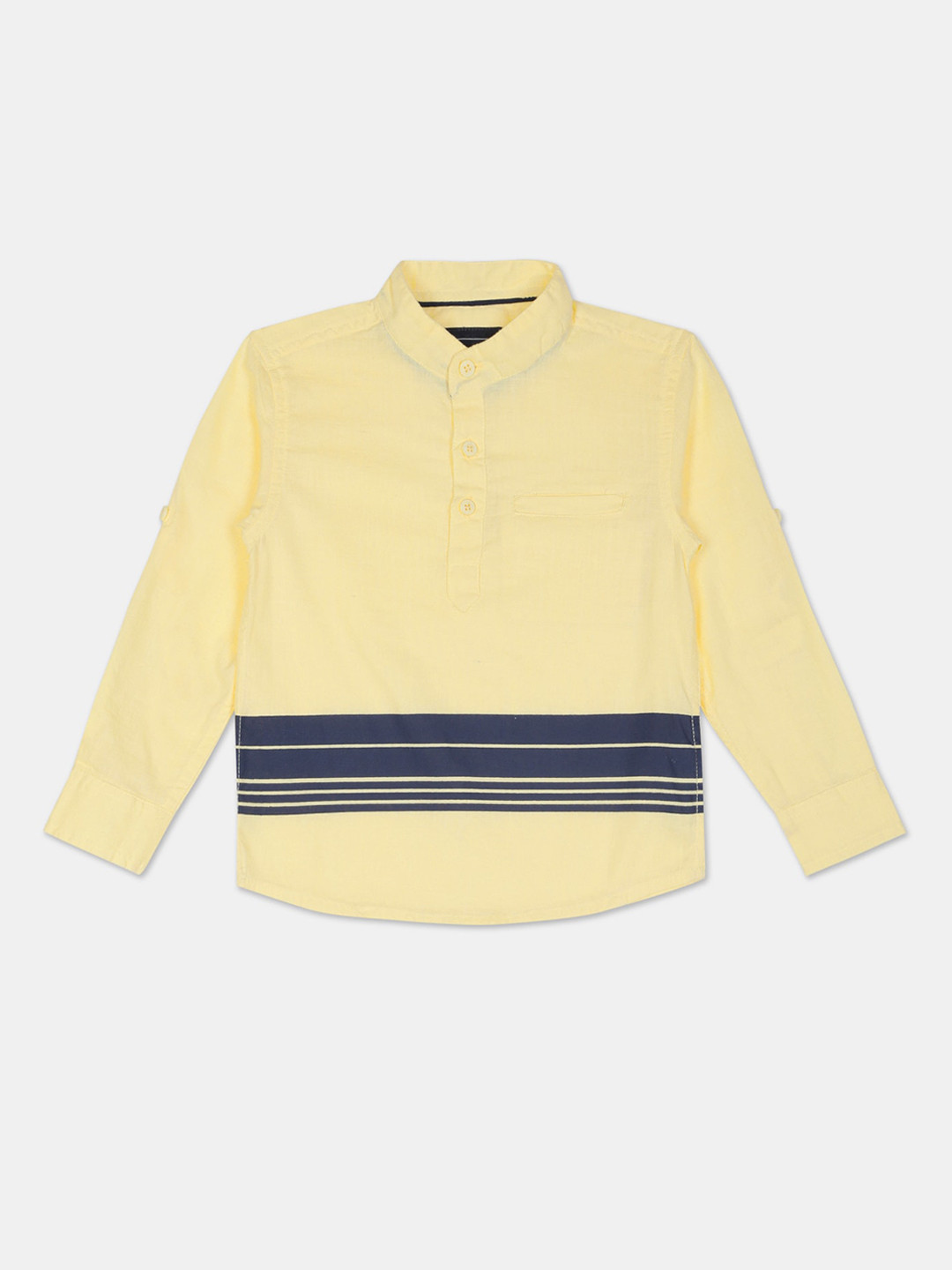 

Cherokee Boys Yellow & Blue Regular Fit Striped Detail Cotton Casual Shirt