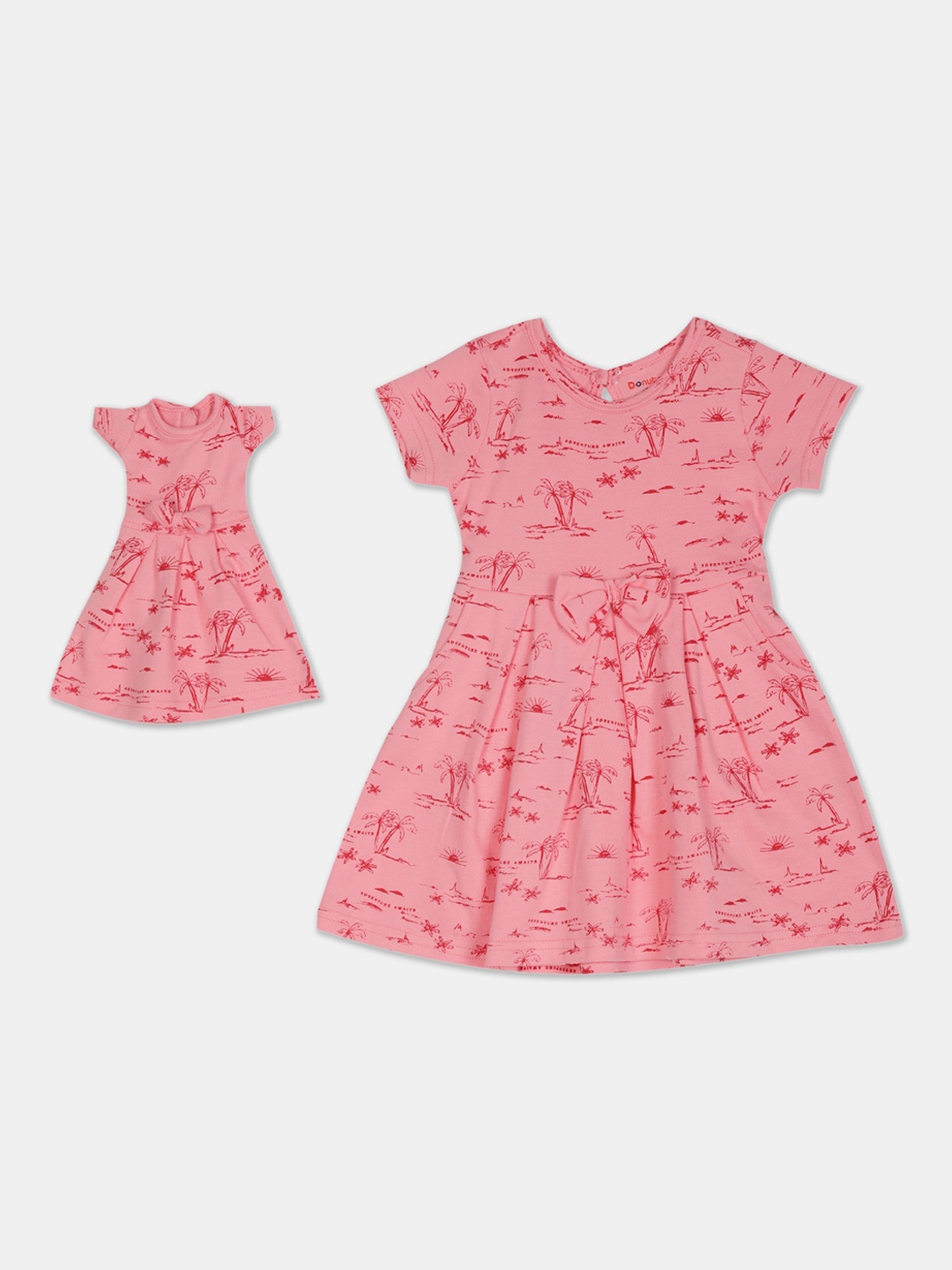 

Donuts Girls Pink Printed Fit and Flare Dress