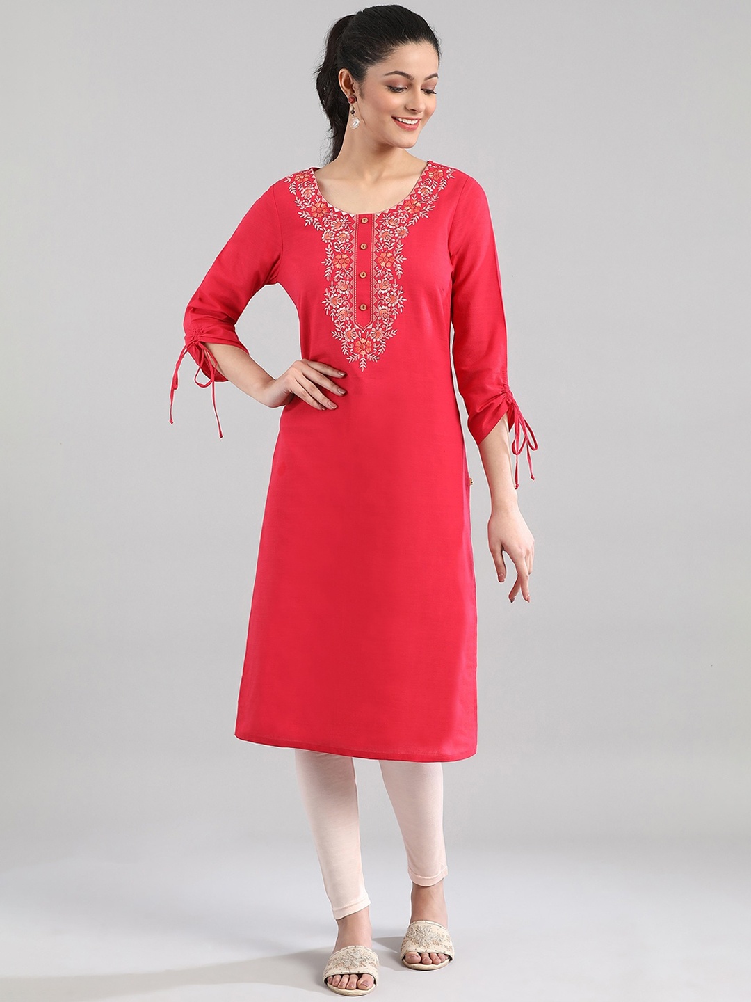 

AURELIA Women Pink Yoke Design Kurta