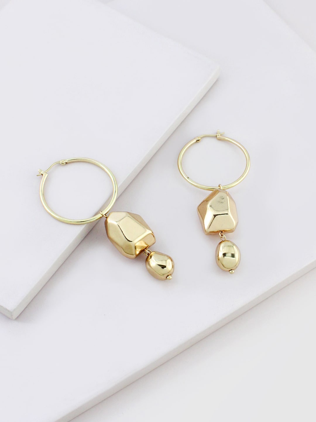 

Runway Ritual Gold-Toned Contemporary Drop Earrings