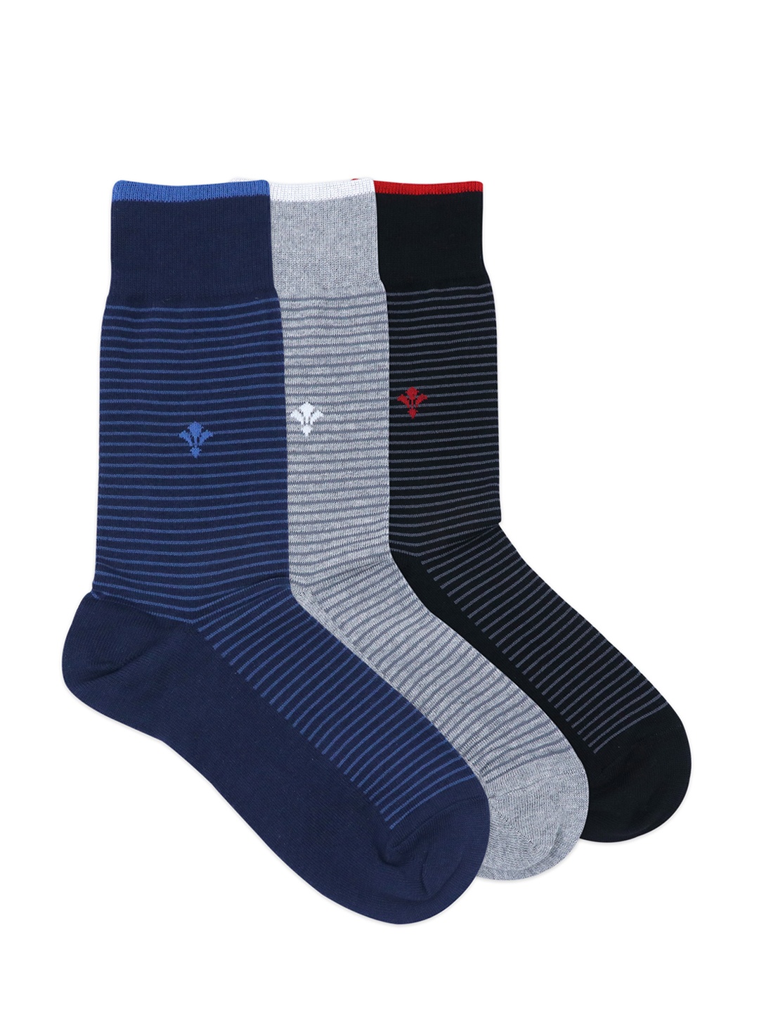 Balenzia Men Pack Of 3 Assorted Calf-Length Socks