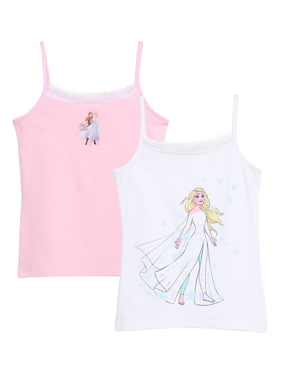 

Charm n Cherish Girls Pack Of 2 Disney Frozen Printed Camisoles, Pink