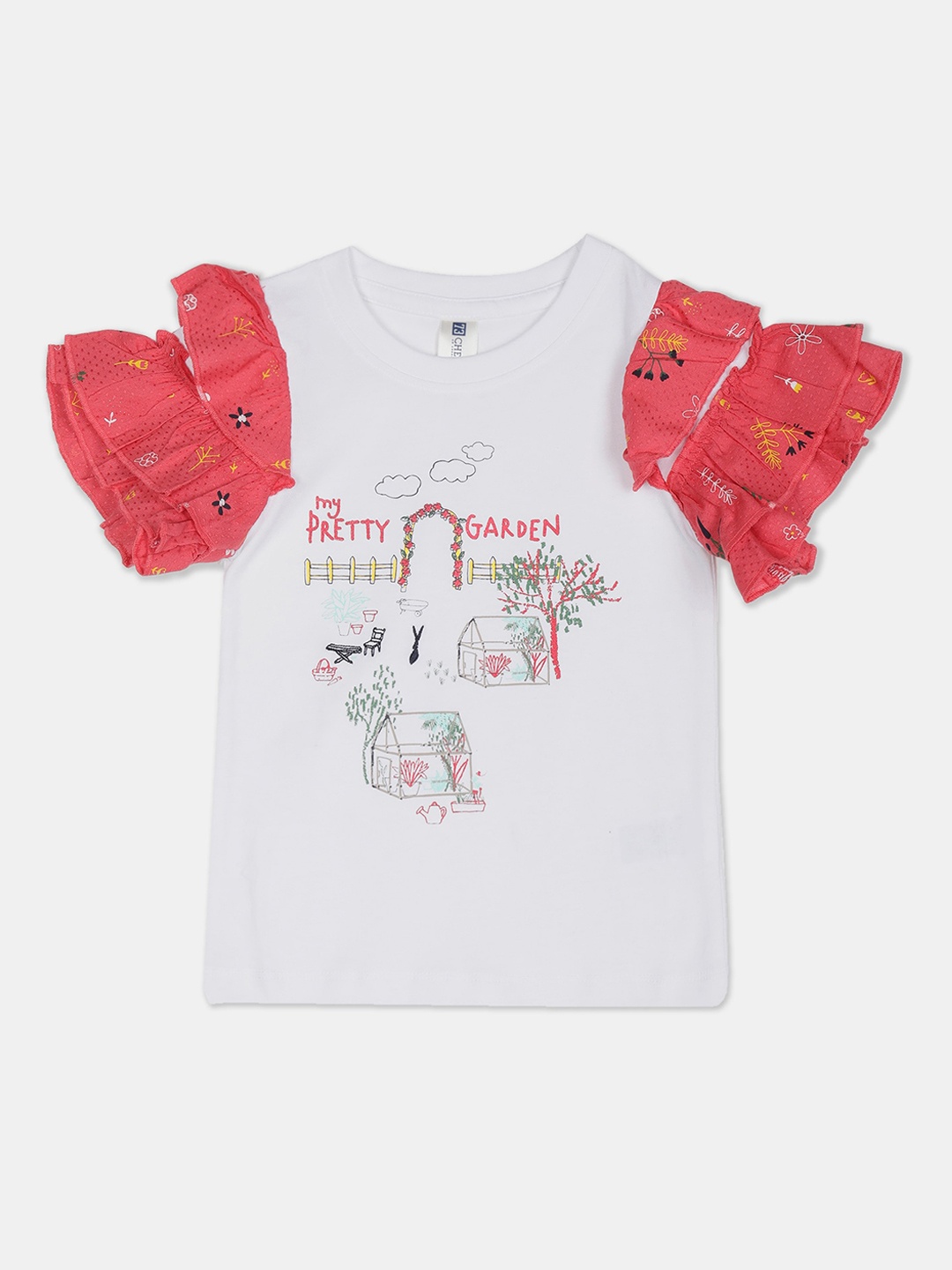 

Cherokee Girls White Printed Regular Top