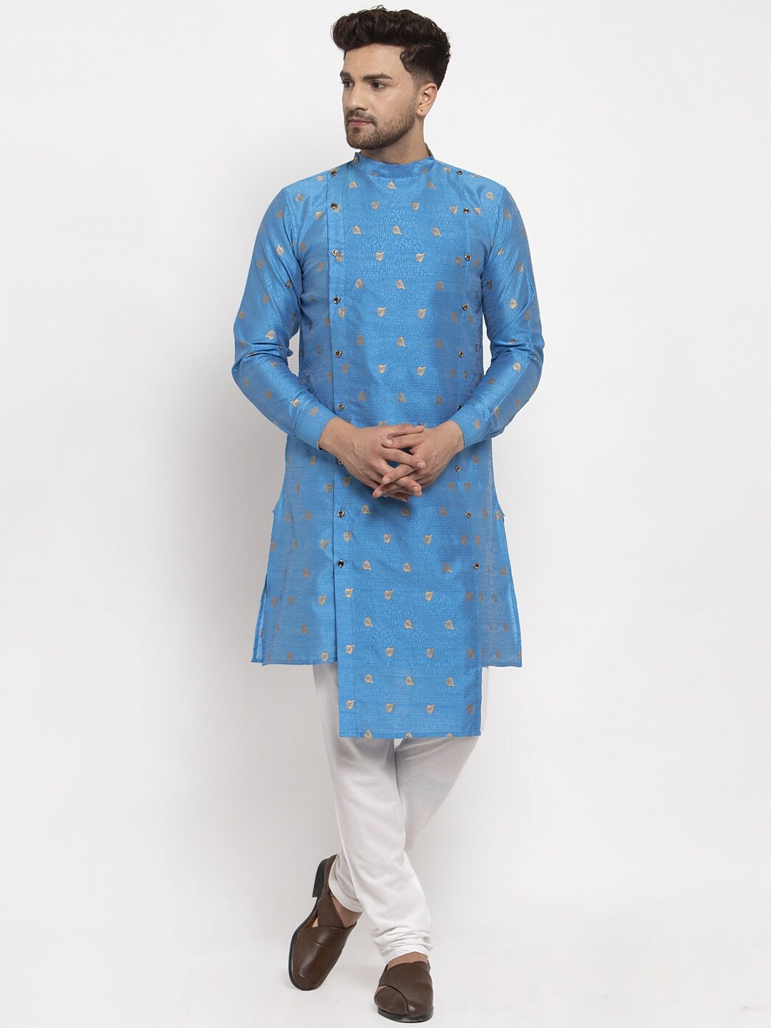 

KLOTTHE Men Blue Woven Design Kurta