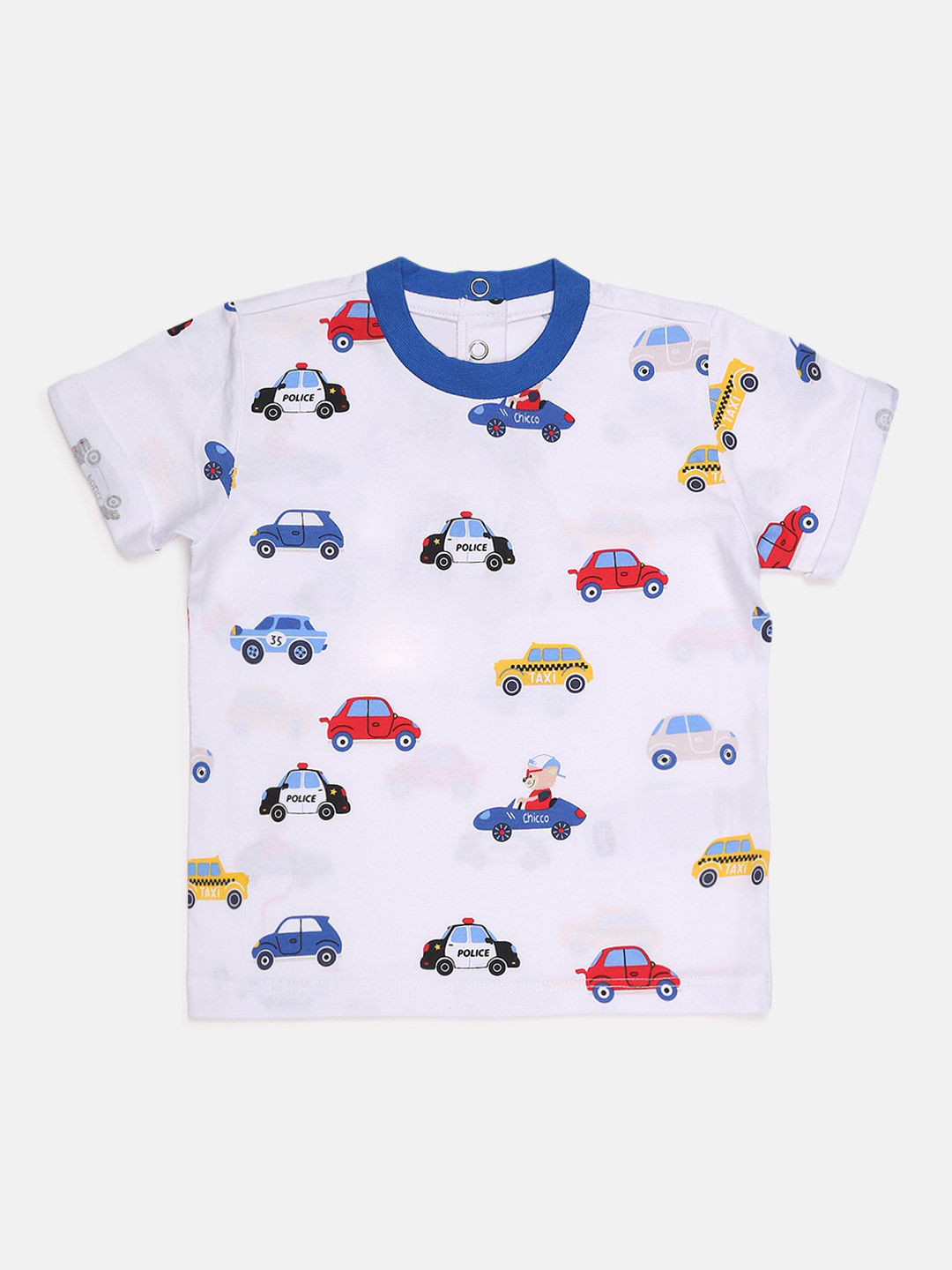 

Chicco Boys White Printed Round Neck Cotton T-shirt