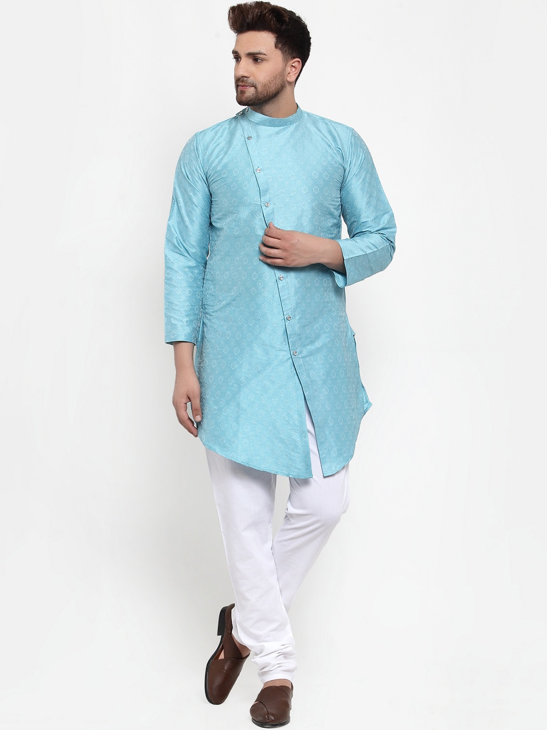

KLOTTHE Men Blue Woven Design Kurta