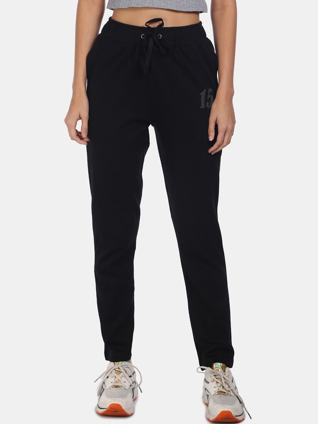 

Sugr Women Black Solid Track Pants