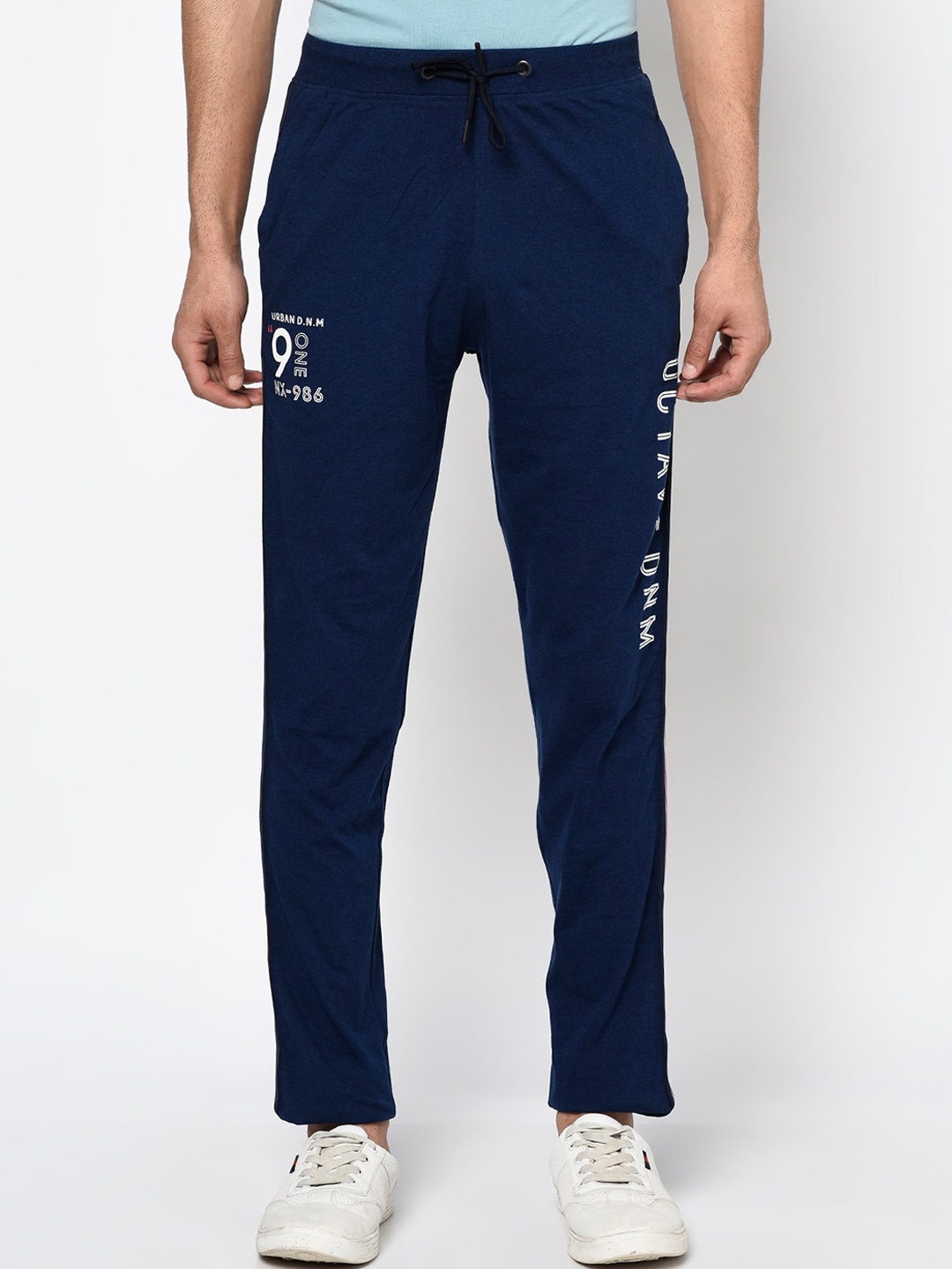 

Octave Men Navy Blue Solid Cotton Track Pants