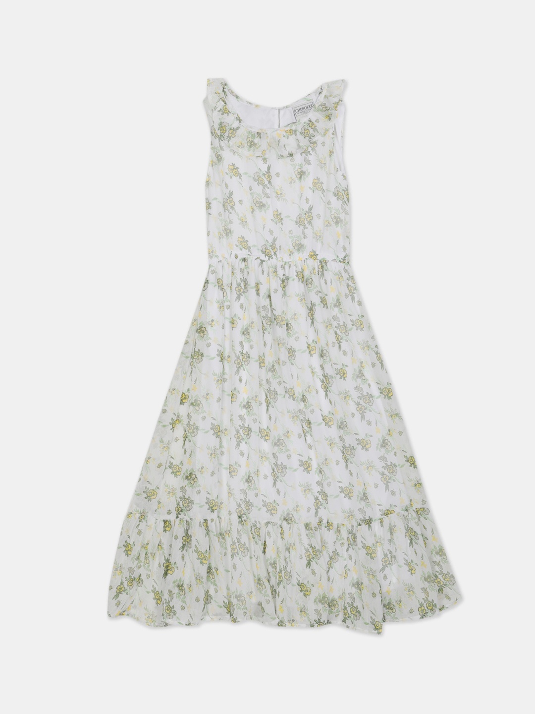 

Cherokee Girls White Floral Printed Maxi Dress