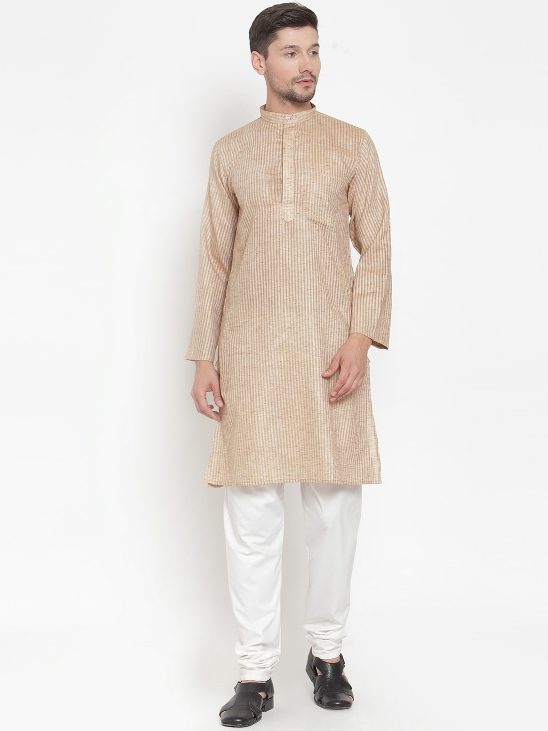 

KLOTTHE Men Beige Striped Kurta