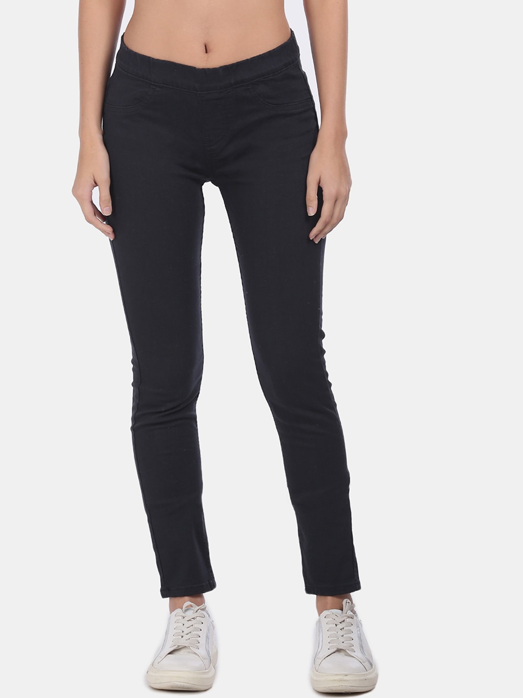 

Cherokee Women Charcoal Grey Solid Jeggings