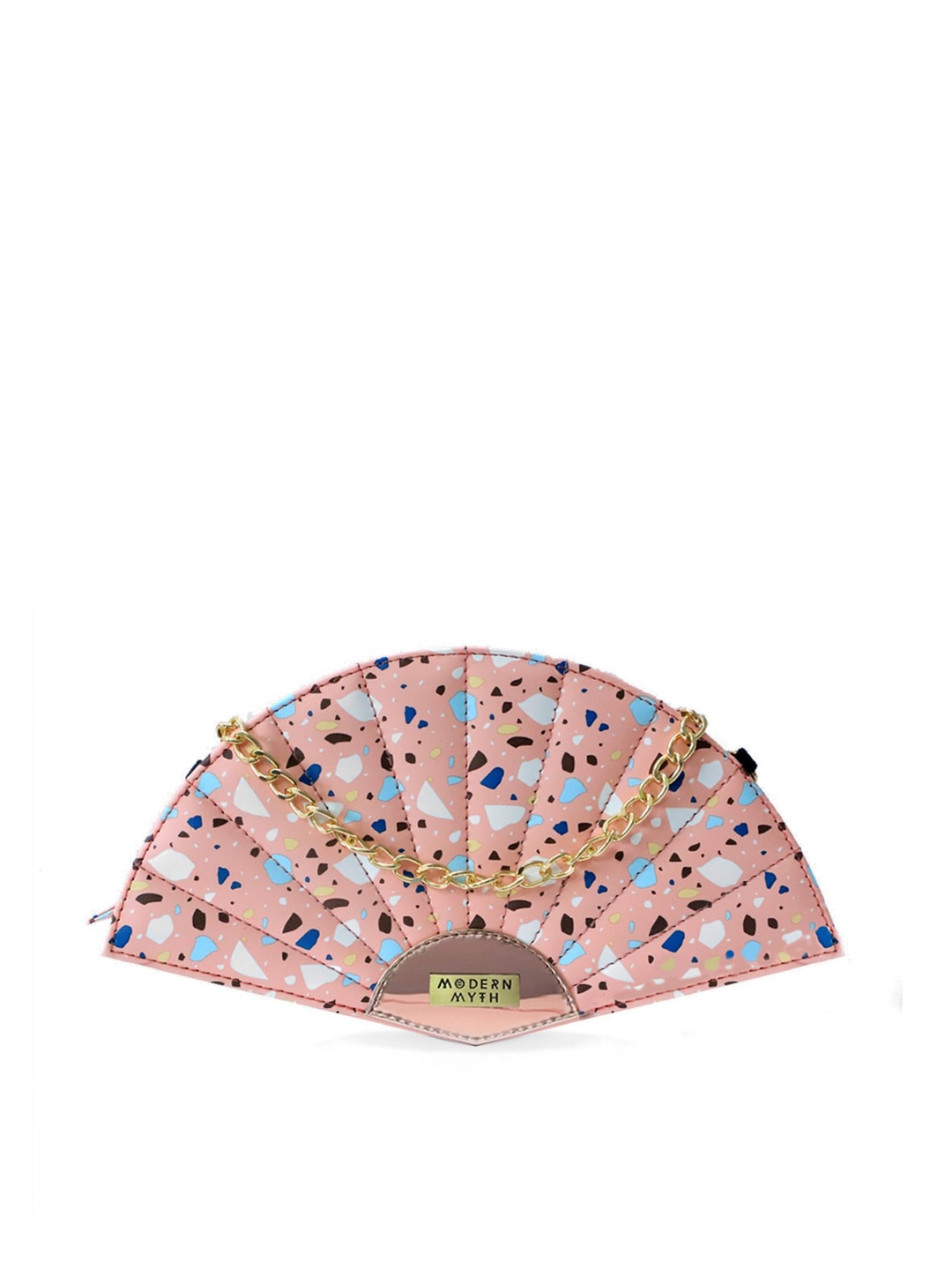 

MODERN MYTH Pink & Blue Printed Handheld Bag